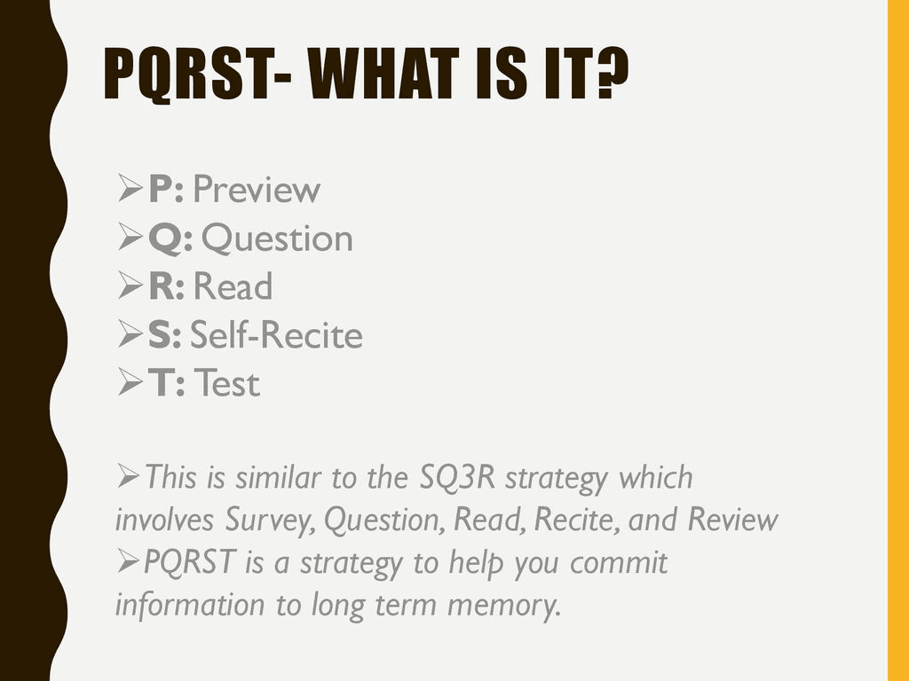 PQRST Method